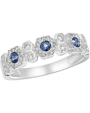 Diana M. Jewels Fine Jewellery 14k 0.55 Ct. Tw. Diamond & Sapphire Ring - Multicolour