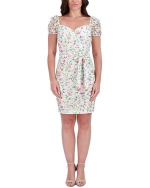 Kensie Printed Lace Mini Dress - White