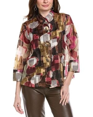Joseph Ribkoff 3/4 Sleeve Sheer Jacket - Red