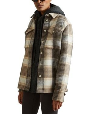Reiss Phoebe Check Wool-Blend Shacket - Multicolor