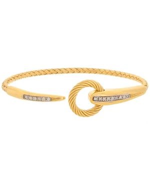 Meshmerise 18k Rose Gold Vermeil 0.12 Ct. Tw. Diamond Mesh Bangle - Metallic