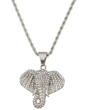 Eye Candy LA The Bold Collection Titanium Cz Felix Necklace - Metallic