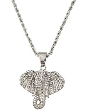 Eye Candy LA The Bold Collection Titanium Cz Felix Necklace - Metallic