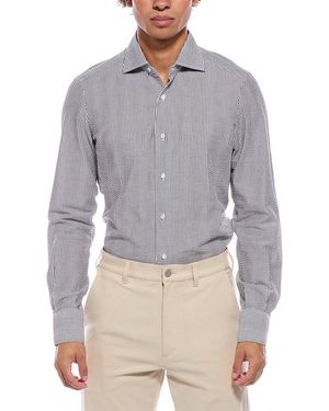Isaia Mix Seersucker Dress Shirt - Grey