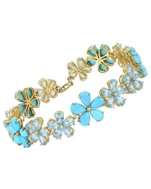 Nina Zhou Jewelry 14K 19.50 Ct. Tw. Diamond & Aquamarine Bracelet - Blue