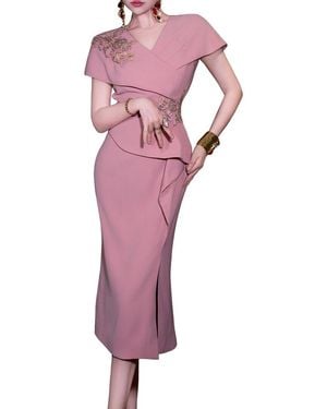 BURRYCO Short Sleeve Midi Dress - Purple