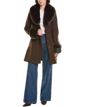 Via Spiga Wool-blend Belted Coat - Black
