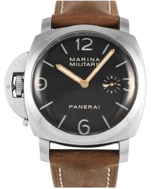 Panerai Stainless Steel Manual-Wind Luminor Dress Watch - Grey