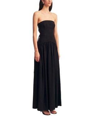 Shona Joy Vento Lace Up Strapless Maxi Dress - Black
