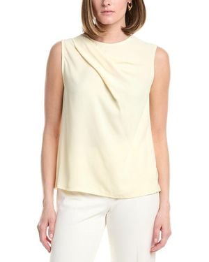 Anne Klein Mixed Media Extended Shoulder Top - Natural