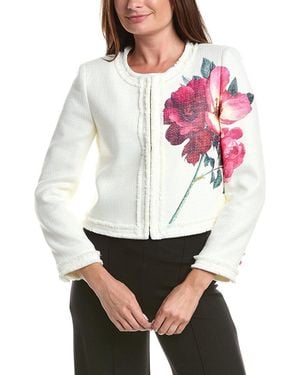 Alice + Olivia Landon Cropped Box Jacket - Grey