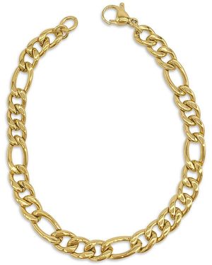 Adornia 14k Plated Figaro Bracelet - Metallic