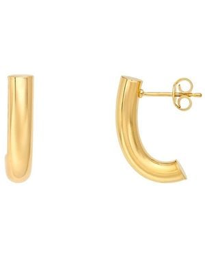 HAWLEY ST 14K J-Hoop Earrings - White