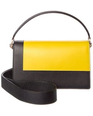 Valextra Swing Leather Shoulder Bag - Yellow