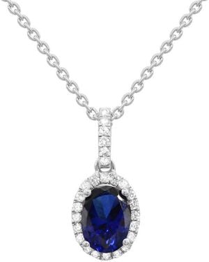 Gemstones 14K 0.90 Ct. Tw. Sapphire Pendant Necklace Pendant - Blue