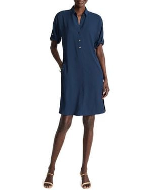 NIC+ZOE Button Devon Dress - Blue