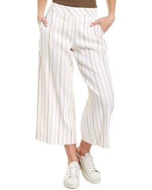 Trina Turk Monument Striped Linen-Blend Pant - White