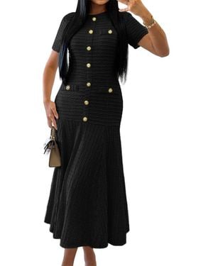 Luna Tuccini Midi Dress - Black