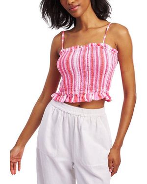 Roberta Roller Rabbit Painted Stripe Hali Linen Top - Red
