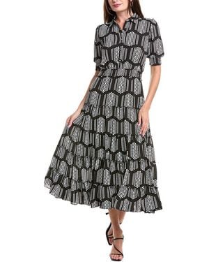 Tahari Tiered Maxi Dress - White