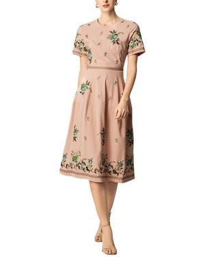 BURRYCO Short Sleeve Midi Dress - Natural