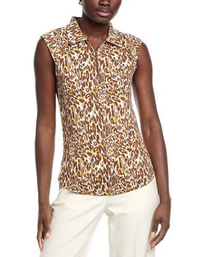IBKUL Sleeveless Polo Shirt - Brown