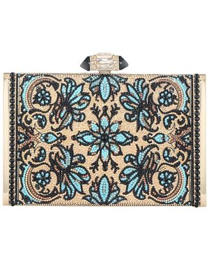 Judith Leiber Tall Slender Rectangle Jolene Clutch - Blue