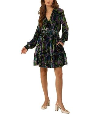 Hale Bob Oaklee Silk-Blend Mini Dress - Black