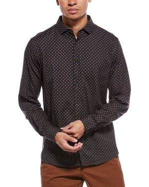 Stone Rose Stretch Print Shirt - Grey