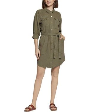 Current/Elliott The Destiny Linen-Blend Shirtdress - Green