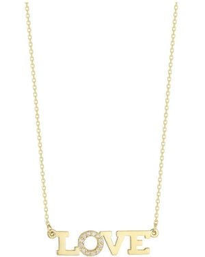 Ember Fine Jewelry 14K 0.08 Ct. Tw. Diamond Love Necklace - White