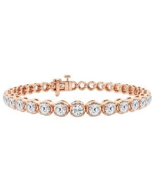 Lab Grown Diamonds 14K Rose 8.00 Ct. Tw. Lab Grown Diamond Bracelet - White