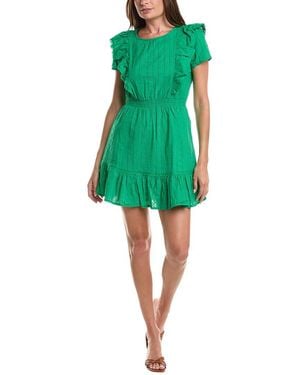 Cece Ruffle Front Mini Dress - Green