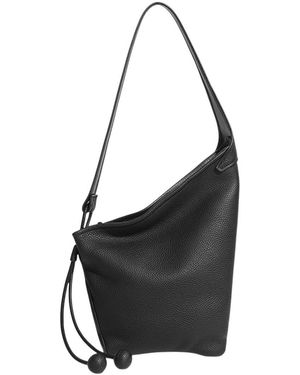 Adele Berto Leather Shoulder Bag - Black