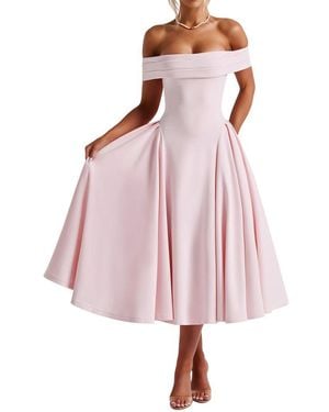 Linda Charm Midi Dress - Pink