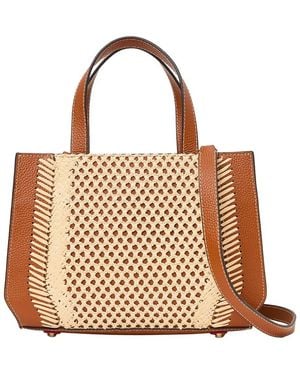 J.McLaughlin Belleair Leather & Raffia Tote - Brown