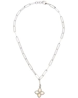 Juvell 18K Plated Pearl Cz Link Necklace - White