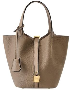 Adele Berto Leather Tote - Brown