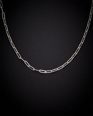 Italian Gold 18K 2.5Mm Paperclip Chain Necklace - Black