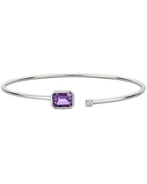 Diamond Select Cuts 14K Diamond .03 Ct. & 1.30 Ct. Amethyst Bangle - White