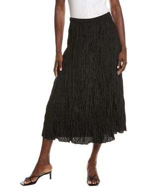 Eileen Fisher Flared Silk Midi Skirt - Black