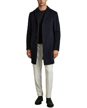 Reiss Gable Wool-Blend Overcoat - Black