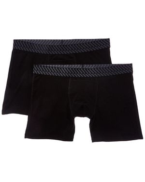 Tommy John 2Pk Cotton Basics Boxer Brief - Black