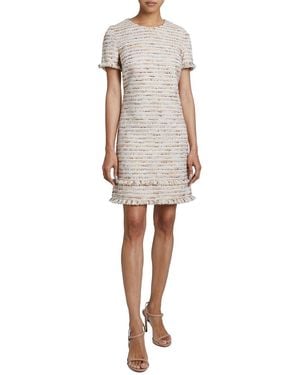 Santorelli Melania Short Sleeve Shift Dress - White