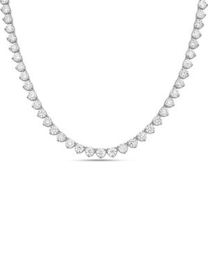Diana M. Jewels Diana M. 14K 50.00 Ct. Tw. Lab-Grown Diamond Three-Prong Tennis Necklace - Metallic