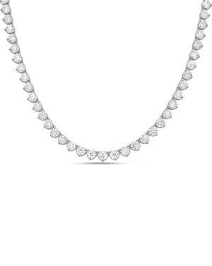 Diana M. Jewels Diana M. 14K 50.00 Ct. Tw. Lab-Grown Diamond Three-Prong Tennis Necklace - Metallic