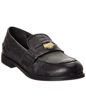 Miu Miu Leather Penny Loafer - Black