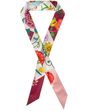 Gucci Printed Silk Neck Bow - Red