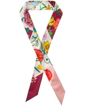 Gucci Printed Silk Neck Bow - Red