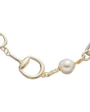 Juvell 18k Plated Pearl Link Necklace - Metallic